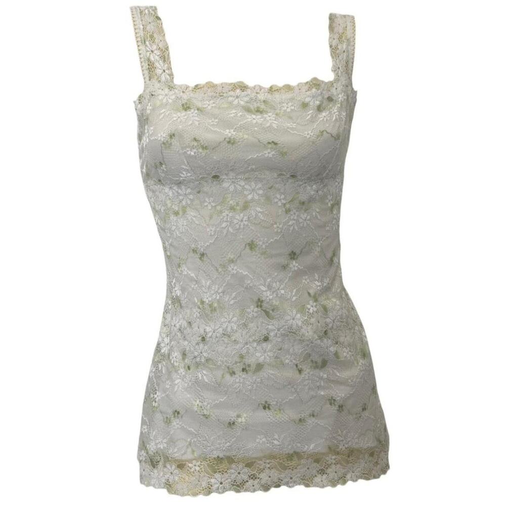 White lace coquette cami top